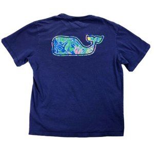 Vineyard Vines Women's Small Purple T Shirt Short Sleeve Hawaiian Palm Whale